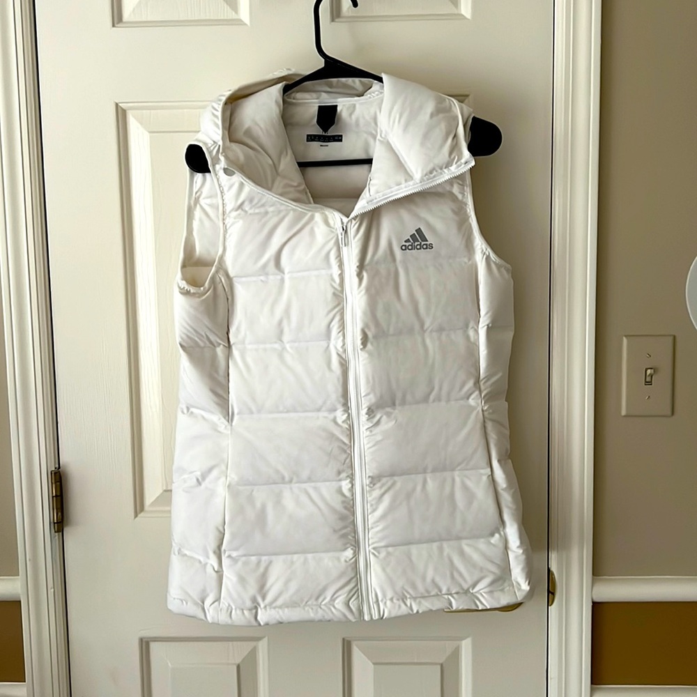 Adidas, puffy vest, white, size medium